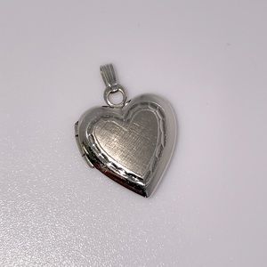 Solid 14K White Gold Heart Locket Vintage Pendant Charm for Necklace or Bracelet